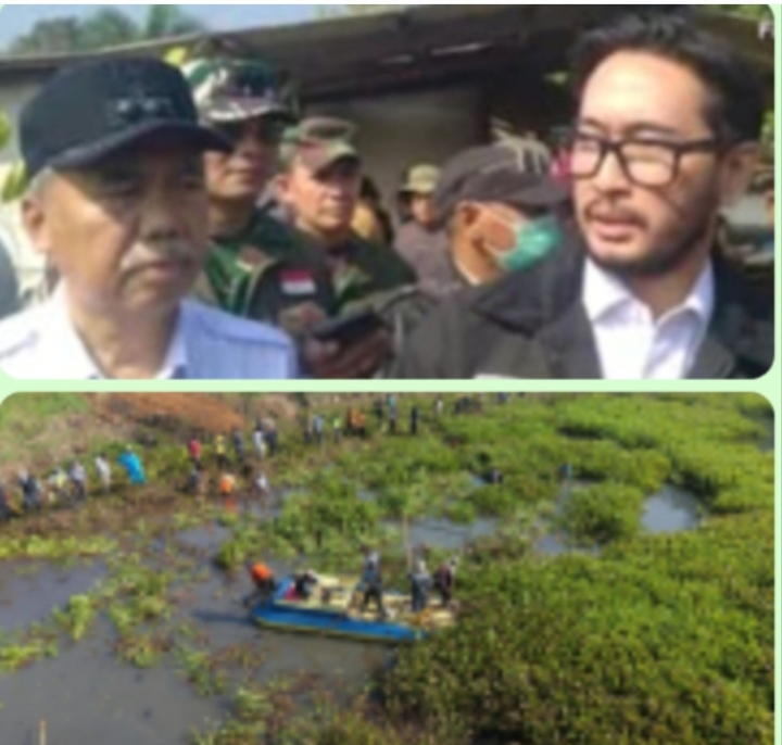 Pemkab Bandung Barat Bergerak Bersama Bersihkan Eceng Gondok di Waduk Saguling