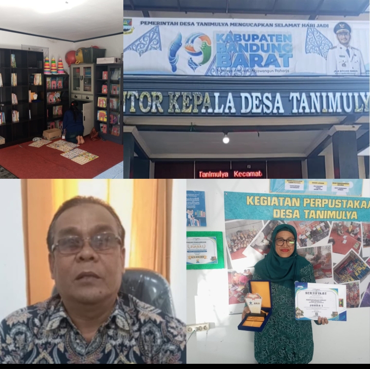 Omin Ependi memberikan apresiasi kepada pengelola perpustakaan serasi desa tanimulya